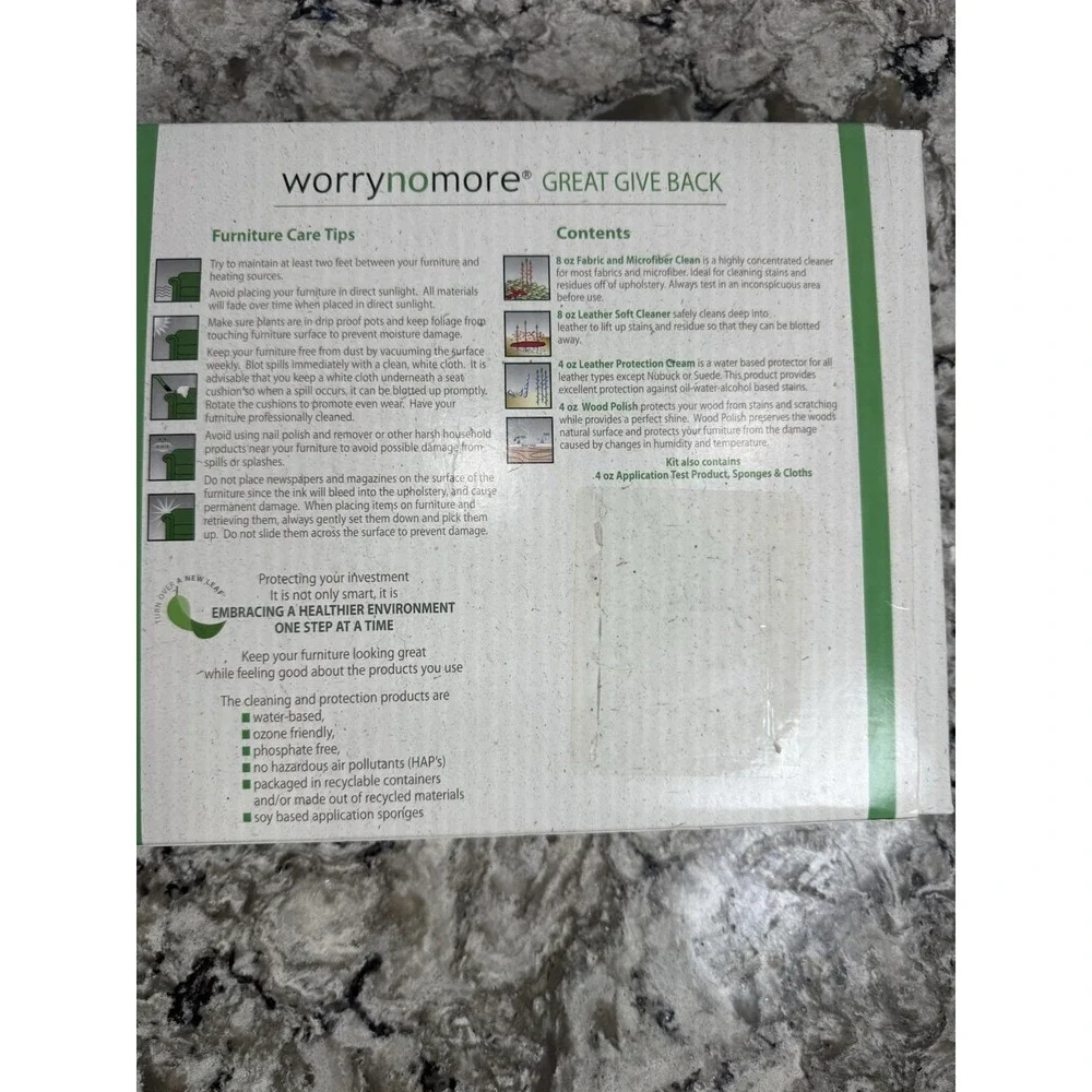 Worry No More Wood Leather Fabric Furniture Protection & Cleaning Kit by UNITERS